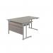 Jemini Radial Left Hand Cantilever Desk 1600x1200x730mm Grey OakSilver KF807537 KF807537