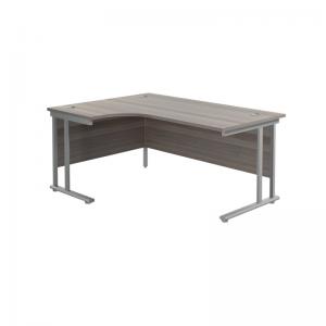 VOW Jemini Radial Left Hand Cantilever Desk 1600x1200x730mm Grey