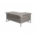 Jemini Radial Left Hand Cantilever Desk 1600x1200x730mm Grey OakSilver KF807537 KF807537