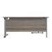 Jemini Radial Left Hand Cantilever Desk 1600x1200x730mm Grey Oak/Silver KF807537 KF807537