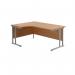 Jemini Radial Left Hand Cantilever Desk 1600x1200x730mm Nova Oak/Silver KF807544 KF807544