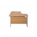 Jemini Radial Left Hand Cantilever Desk 1600x1200x730mm Nova Oak/Silver KF807544 KF807544