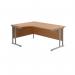 Jemini Radial Left Hand Cantilever Desk 1600x1200x730mm Nova OakSilver KF807544 KF807544