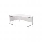 Jemini Radial Left Hand Cantilever Desk 1600x1200x730mm Nova Oak/Silver KF807544 KF807551