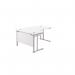 Jemini Radial Left Hand Cantilever Desk 1600x1200x730mm Nova Oak/Silver KF807544 KF807551