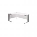 Jemini Radial Left Hand Cantilever Desk 1600x1200x730mm Nova OakSilver KF807544 KF807551