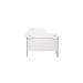 Jemini Radial Left Hand Cantilever Desk 1600x1200x730mm WhiteSilver KF807551 KF807551