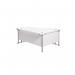 Jemini Radial Left Hand Cantilever Desk 1600x1200x730mm WhiteSilver KF807551 KF807551