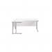 Jemini Radial Left Hand Cantilever Desk 1600x1200x730mm WhiteSilver KF807551 KF807551
