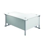 Jemini Radial Left Hand Cantilever Desk 1600x1200x730mm Nova Oak/Silver KF807544 KF807551