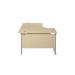 Jemini Radial Left Hand Cantilever Desk 1600x1200x730mm Maple/Silver KF807568 KF807568