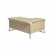 Jemini Radial Left Hand Cantilever Desk 1600x1200x730mm Maple/Silver KF807568 KF807568