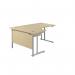 Jemini Radial Left Hand Cantilever Desk 1600x1200x730mm Maple/Silver KF807568 KF807568