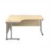 Jemini Radial Left Hand Cantilever Desk 1600x1200x730mm Maple/Silver KF807568 KF807568