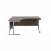 Jemini Radial Left Hand Cantilever Desk 1600x1200x730mm Dark Walnut/Silver KF807575 KF807575