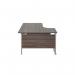 Jemini Radial Left Hand Cantilever Desk 1600x1200x730mm Dark Walnut/Silver KF807575 KF807575