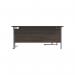 Jemini Radial Left Hand Cantilever Desk 1600x1200x730mm Dark Walnut/Silver KF807575 KF807575