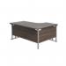 Jemini Radial Left Hand Cantilever Desk 1600x1200x730mm Dark Walnut/Silver KF807575 KF807575