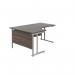 Jemini Radial Left Hand Cantilever Desk 1600x1200x730mm Dark Walnut/Silver KF807575 KF807575