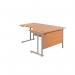 Jemini Radial Right Hand Cantilever Desk 1600x1200x730mm BeechSilver KF807582 KF807582