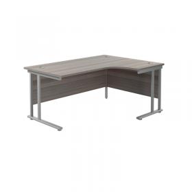 Jemini Radial Right Hand Cantilever Desk 1600x1200x730mm Grey OakSilver KF807599 KF807599