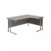 Jemini Radial Right Hand Cantilever Desk 1600x1200x730mm Grey Oak/Silver KF807599 KF807599