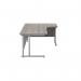 Jemini Radial Right Hand Cantilever Desk 1600x1200x730mm Grey Oak/Silver KF807599 KF807599