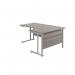 Jemini Radial Right Hand Cantilever Desk 1600x1200x730mm Grey OakSilver KF807599 KF807599