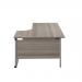 Jemini Radial Right Hand Cantilever Desk 1600x1200x730mm Grey Oak/Silver KF807599 KF807599