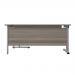 Jemini Radial Right Hand Cantilever Desk 1600x1200x730mm Grey Oak/Silver KF807599 KF807599