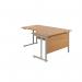 Jemini Radial Right Hand Cantilever Desk 1600x1200x730mm Nova OakSilver KF807605 KF807605