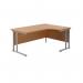 Jemini Radial Right Hand Cantilever Desk 1600x1200x730mm Nova OakSilver KF807605 KF807605
