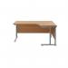 Jemini Radial Right Hand Cantilever Desk 1600x1200x730mm Nova OakSilver KF807605 KF807605