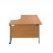 Jemini Radial Right Hand Cantilever Desk 1600x1200x730mm Nova Oak/Silver KF807605 KF807605