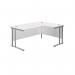 Jemini Radial Right Hand Cantilever Desk 1600x1200x730mm White/Silver KF807612 KF807612