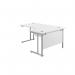 Jemini Radial Right Hand Cantilever Desk 1600x1200x730mm White/Silver KF807612 KF807612