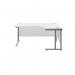 Jemini Radial Right Hand Cantilever Desk 1600x1200x730mm White/Silver KF807612 KF807612