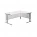 Jemini Radial Right Hand Cantilever Desk 1600x1200x730mm WhiteSilver KF807612 KF807612