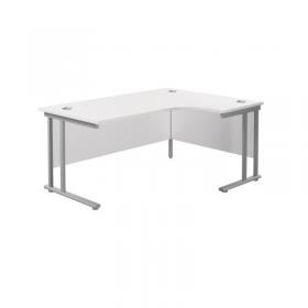 VOW Jemini Radial Right Hand Cantilever Desk 1600x1200x730mm WhiteSilver KF807612 KF807612
