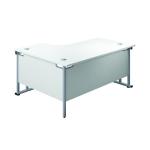 Jemini Radial Right Hand Cantilever Desk 1600x1200x730mm White/Silver KF807612 KF807612