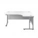 Jemini Radial Right Hand Cantilever Desk 1600x1200x730mm White/Silver KF807612 KF807612
