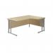 Jemini Radial Right Hand Cantilever Desk 1600x1200x730mm Maple/Silver KF807629 KF807629