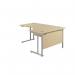 Jemini Radial Right Hand Cantilever Desk 1600x1200x730mm Maple/Silver KF807629 KF807629