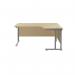 Jemini Radial Right Hand Cantilever Desk 1600x1200x730mm Maple/Silver KF807629 KF807629