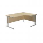 Jemini Radial Right Hand Cantilever Desk 1600x1200x730mm MapleSilver KF807629 KF807629