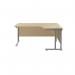 Jemini Radial Right Hand Cantilever Desk 1600x1200x730mm MapleSilver KF807629 KF807629