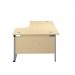 Jemini Radial Right Hand Cantilever Desk 1600x1200x730mm Maple/Silver KF807629 KF807629