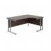 Jemini Radial Right Hand Cantilever Desk 1600x1200x730mm Dark Walnut/Silver KF807636 KF807636