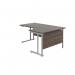 Jemini Radial Right Hand Cantilever Desk 1600x1200x730mm Dark Walnut/Silver KF807636 KF807636