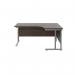 Jemini Radial Right Hand Cantilever Desk 1600x1200x730mm Dark Walnut/Silver KF807636 KF807636